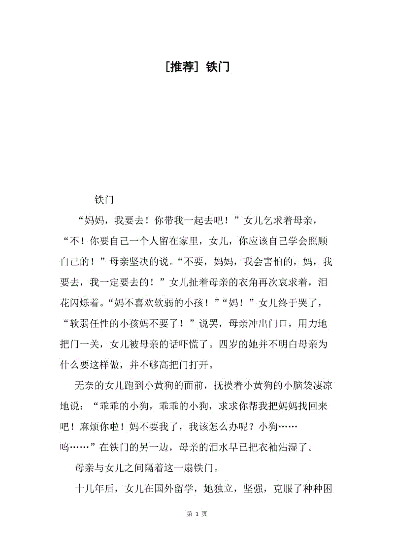 [推荐] 铁门.docx