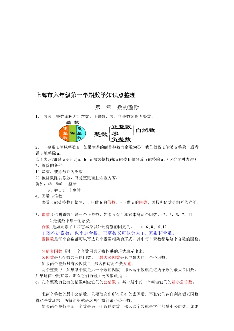 20180106上海六年级第一学期数学知识点整理名师制作优质教学资料.doc_第1页