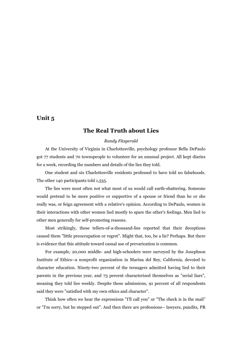 Unit-5-The-Real-Truth-About-Lies课文翻译综合教程三名师制作优质教学资料.doc_第1页