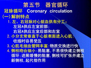 医学课件第五节器官循环冠脉循环Coronarycirculation解.ppt