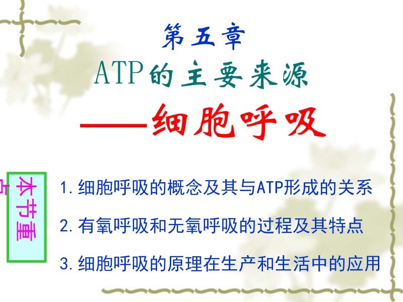 医学课件第五ATP的主要来源细胞呼吸.ppt_第1页
