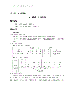 2013届高三一轮复习化学教案第5章元素周期律[精选文档].doc