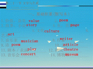 中考英语第二部分话题专项训练二十一文学与艺术课件人教新目标版.pptx