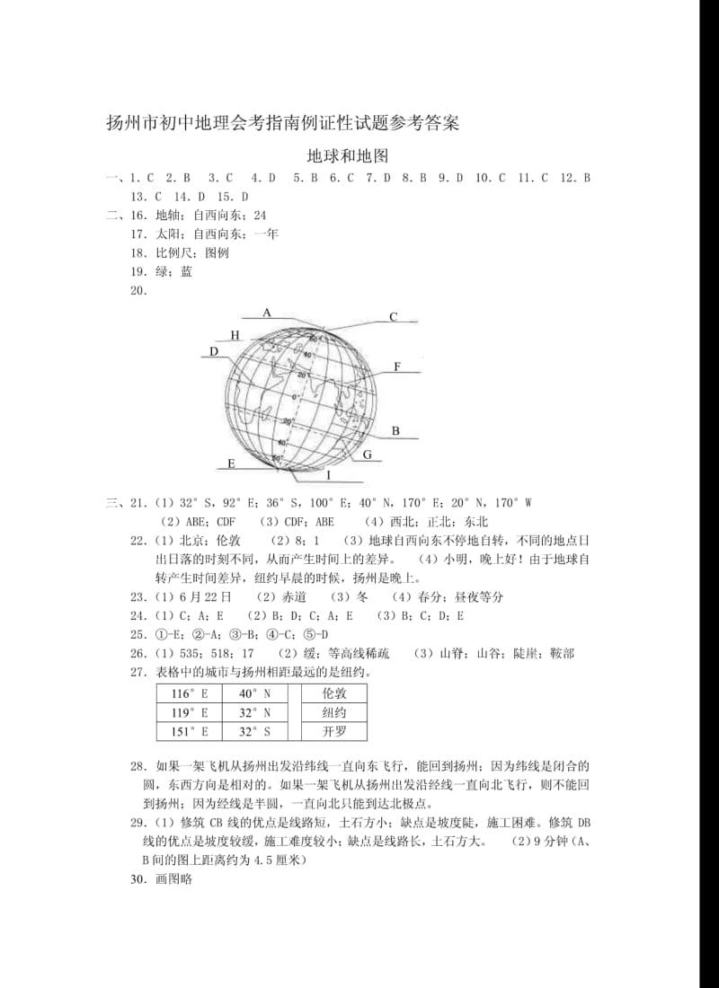 扬州市初中地理会考指南例证性试题参考答案.pdf_第1页