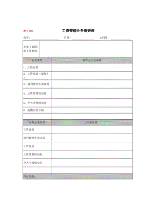 工资管理业务调研表（doc格式）.doc