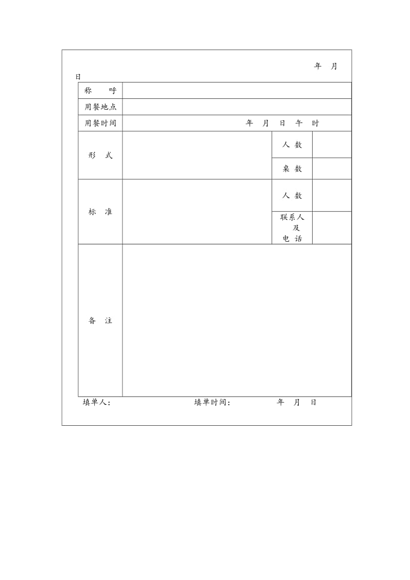 快餐厅订餐单（表格模板、doc格式）.doc_第2页