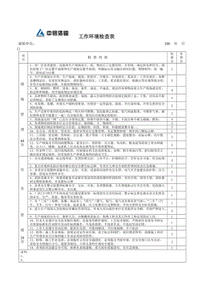 工作环境检查表格式.doc