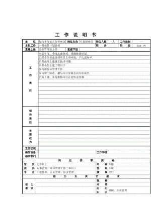 计划管理员工作说明书.doc