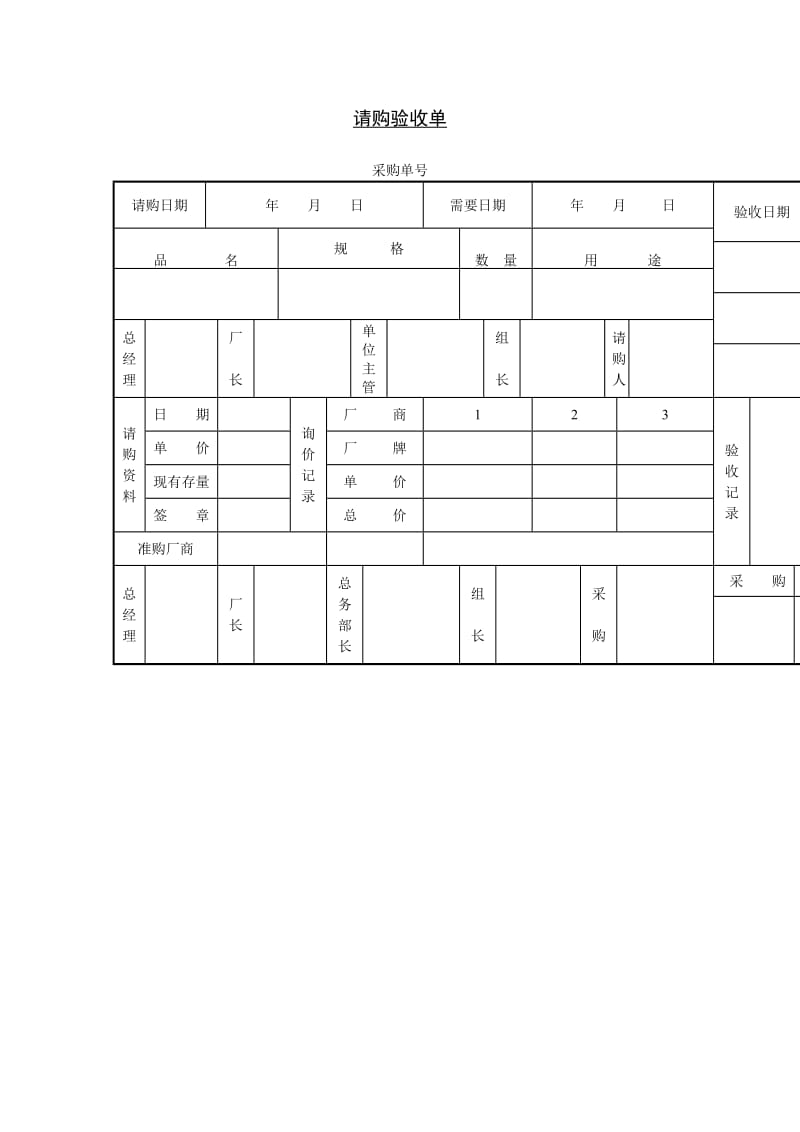 请购验收单（doc模板格式）.doc_第1页