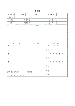 面试表（doc格式）.doc