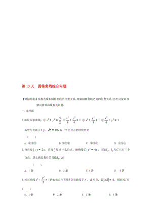 高二数学寒假作业 第13天 圆锥曲线综合问题 文..doc