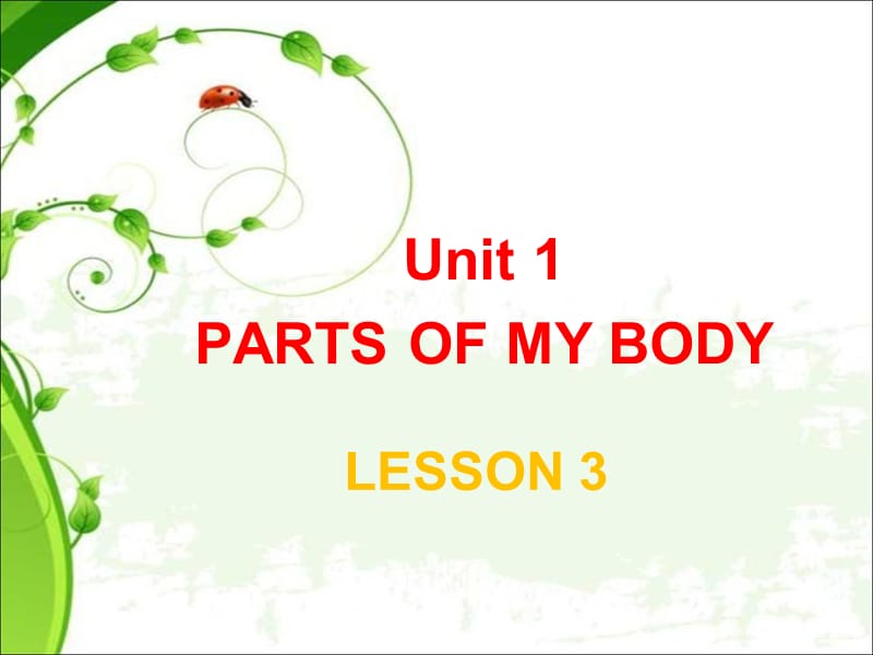 一年级上册英语课件-Unit 1 PARTS OF MY BODY LESSON 3 课件｜清华版（一起） (共13张PPT)-教学文档.ppt_第1页
