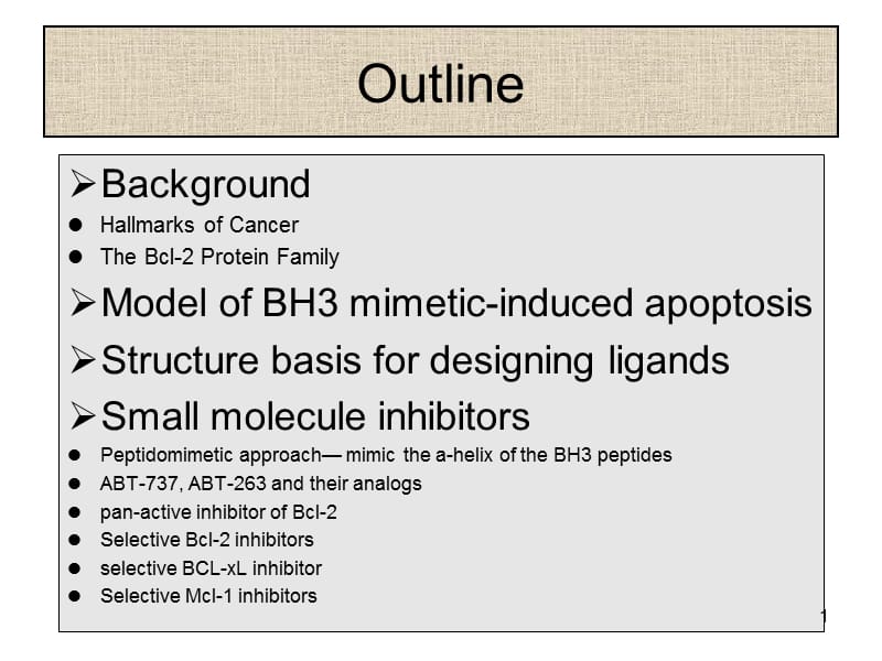 2018年以bcl2蛋白家族为靶点的抗肿瘤药物设计-文档资料.ppt_第1页