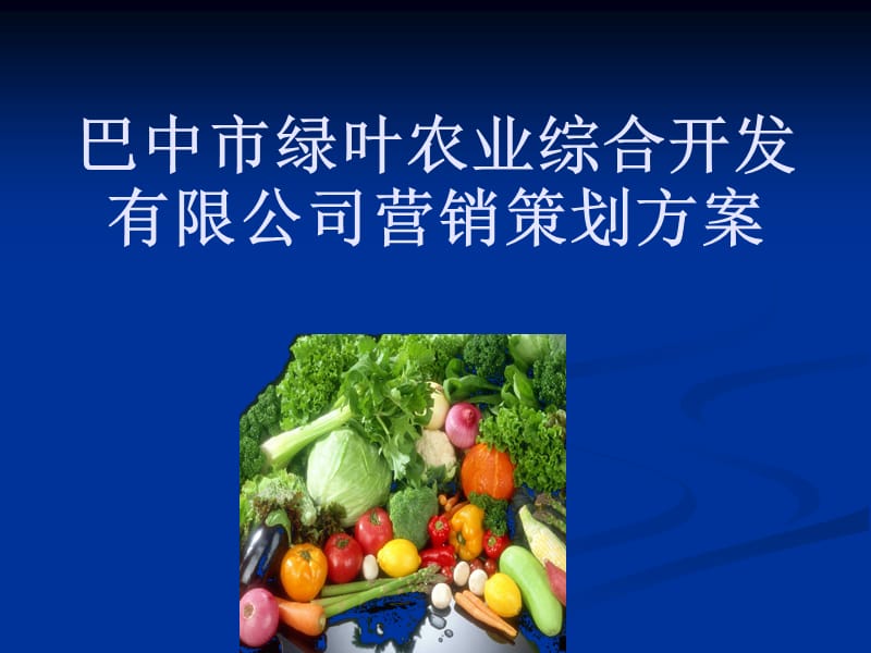 绿叶公司有机蔬菜营销策划方案.ppt_第1页
