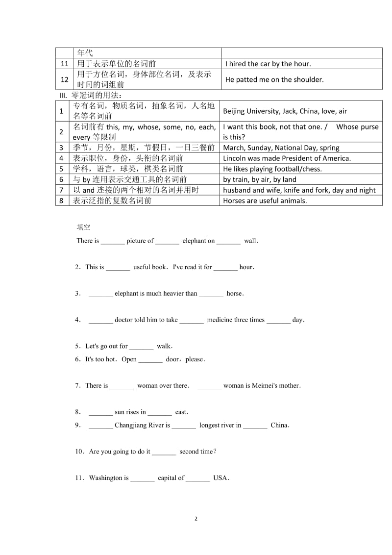 初中英语冠词用法总结及练习与解析.doc_第2页