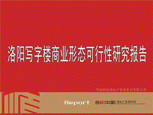 2010河南洛阳写字楼商业形态可行性研究报告（127P） .ppt
