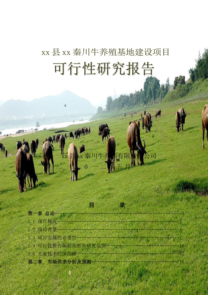某牛养殖基地建设项目可行性研究报告.doc_第1页