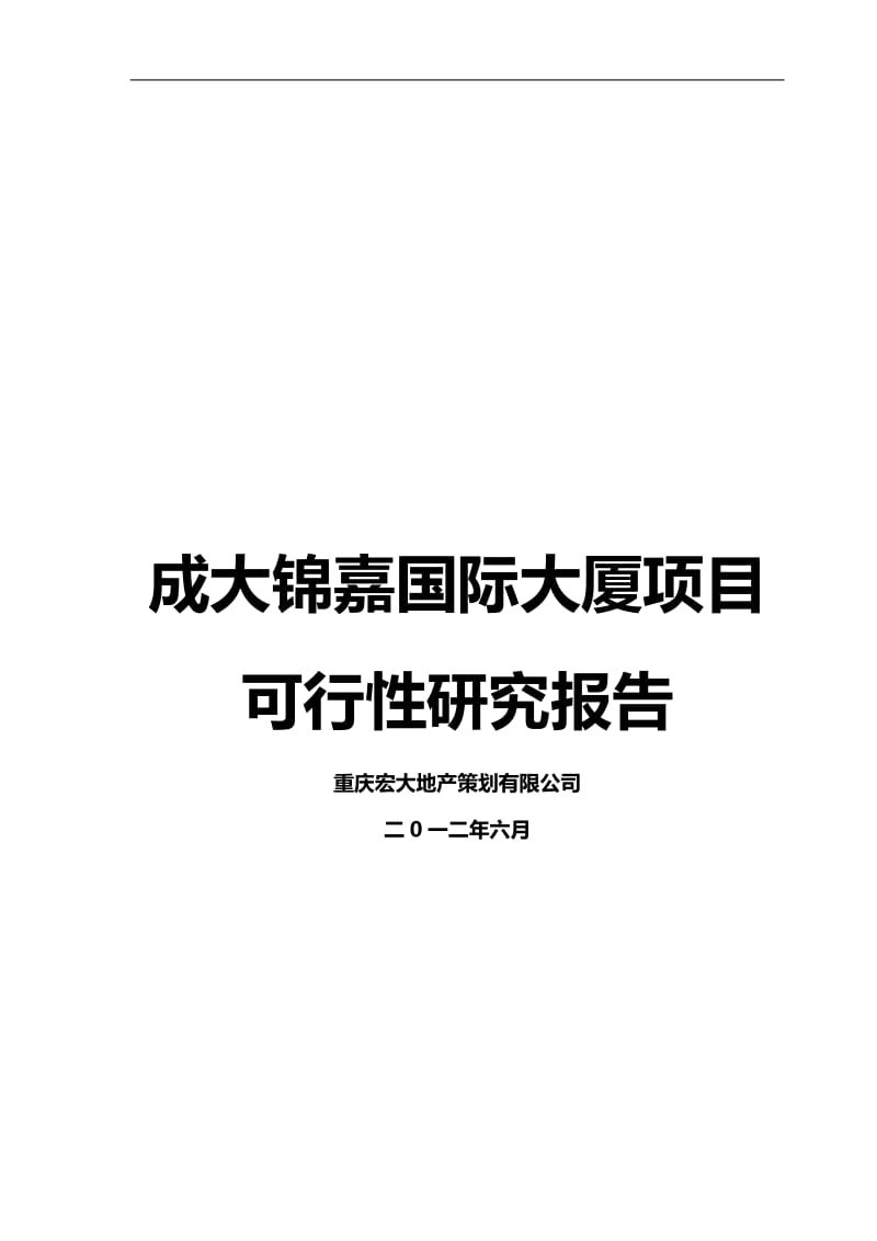 成大锦嘉国际大厦项目可行性研究报告.doc_第1页