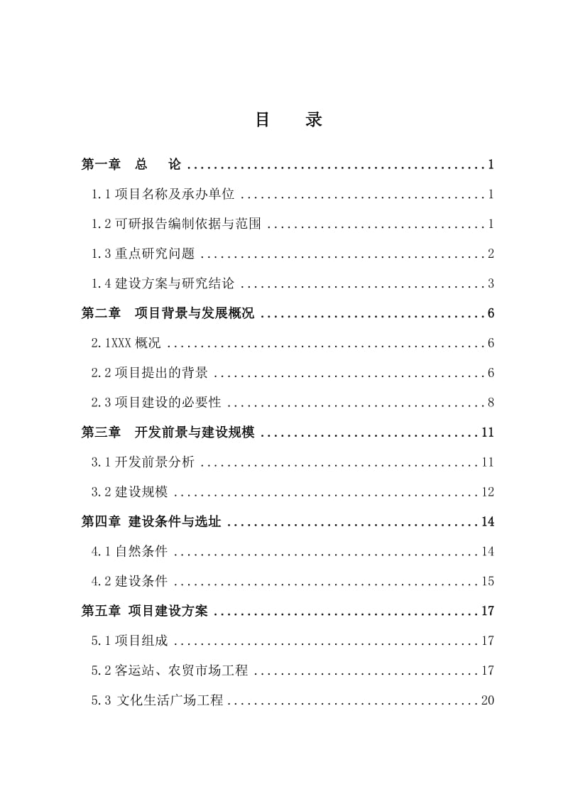 XXXX综合开发项目可行性研究报告.doc_第1页