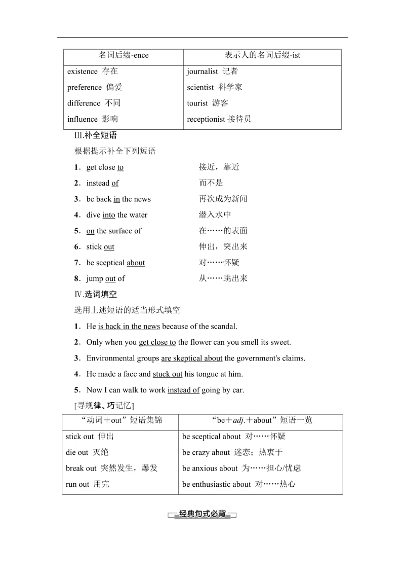 2019-2020同步外研英语必修四新突破讲义：Module 6 Section Ⅱ　Learning about Language Word版含答案.pdf_第2页