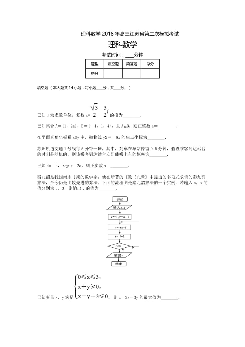 江苏高三-高考模拟一理科数学.doc_第1页