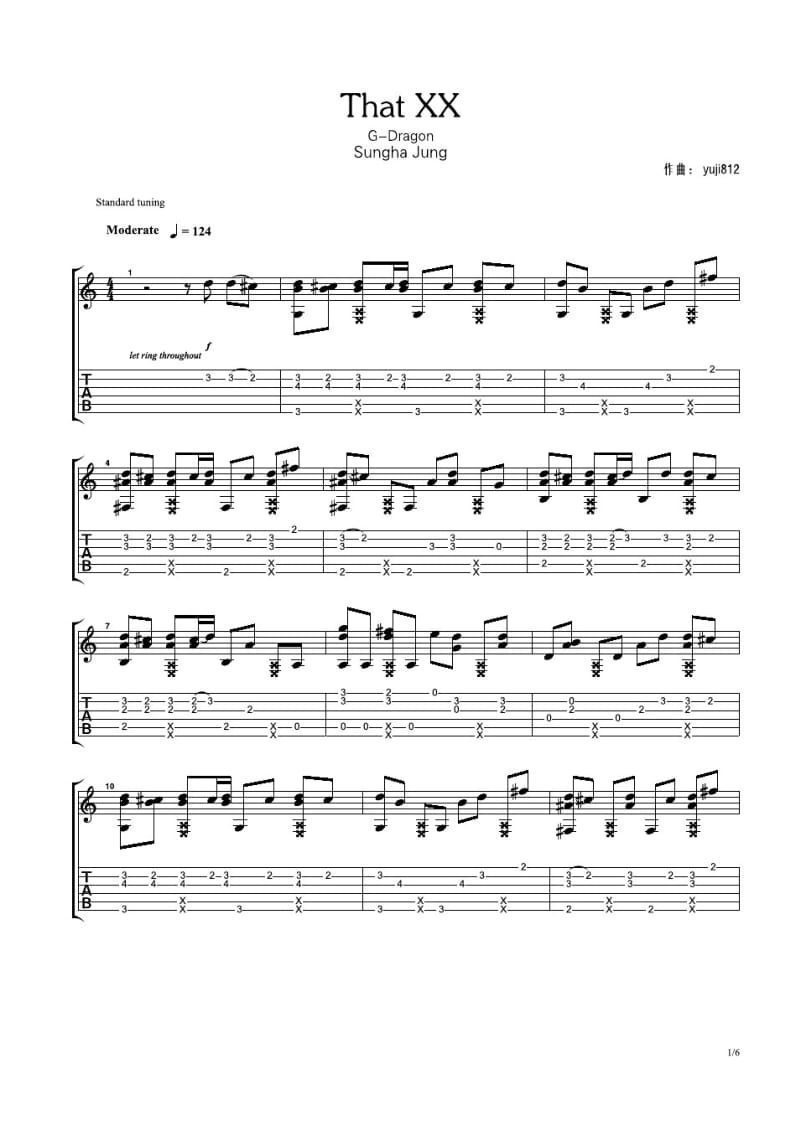 郑成河《ThatXX》指弹吉他谱.pdf_第1页