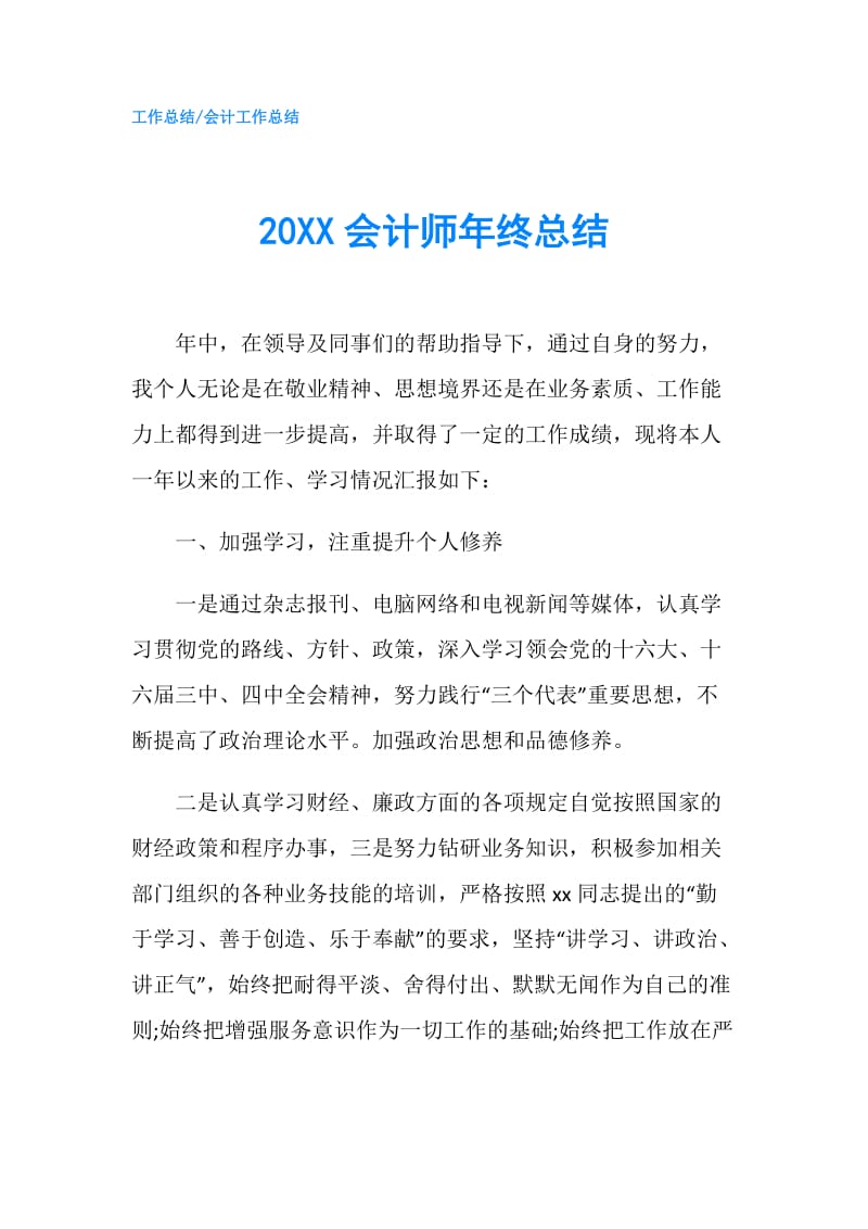 20XX会计师年终总结.doc_第1页
