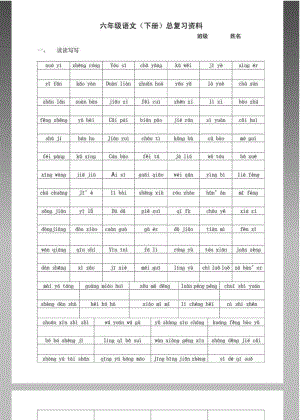 六年级语文总复习资料共(14页).pdf