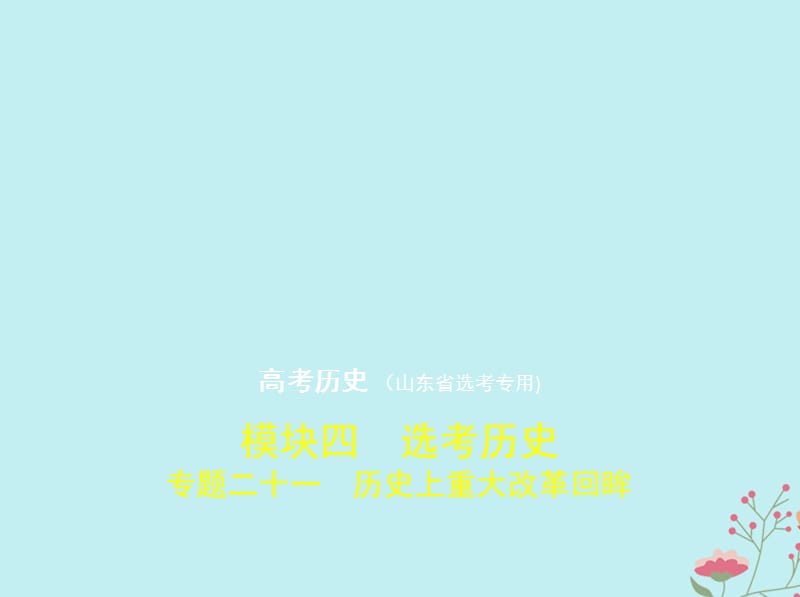 山东专用2020版高考历史一轮复习专题二十一历史上重大改革回眸课件2.pptx_第1页