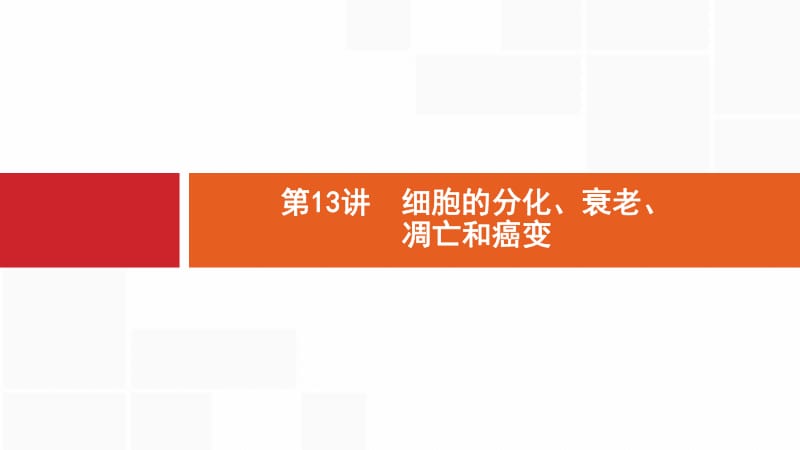 2020版生物新优化浙江大一轮课件：第四部分 细胞的生命历程 13 .pdf_第1页