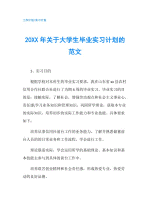 20XX年关于大学生毕业实习计划的范文.doc