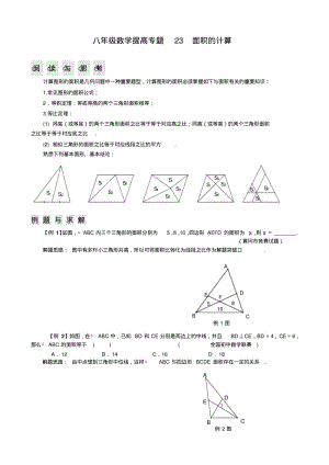八年级数学提高专题23面积的计算.pdf