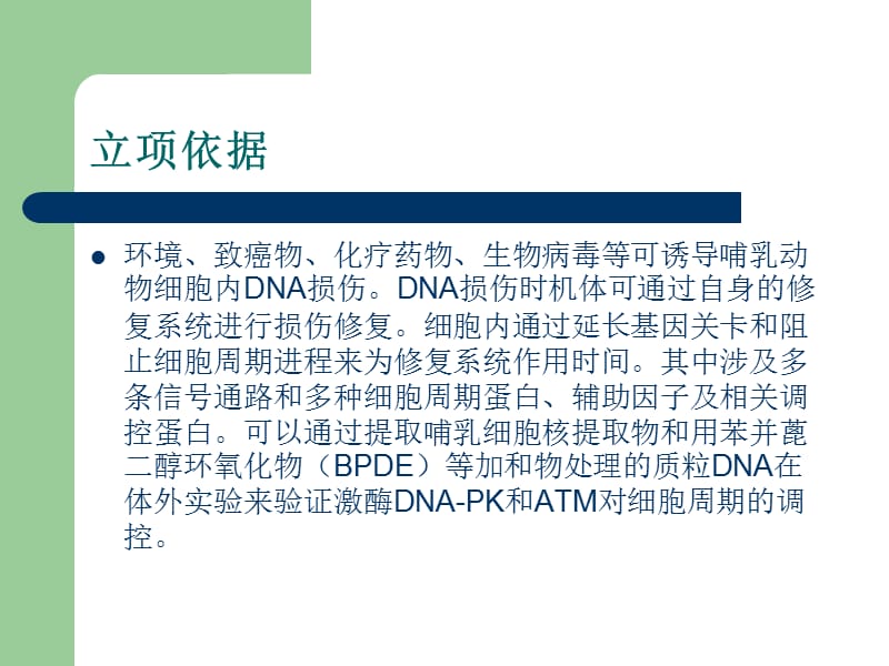 DNA加合物诱导DNA损伤产生激酶DNA-PK、ATM和ATR对细胞周期调控信号通路分析.ppt_第2页