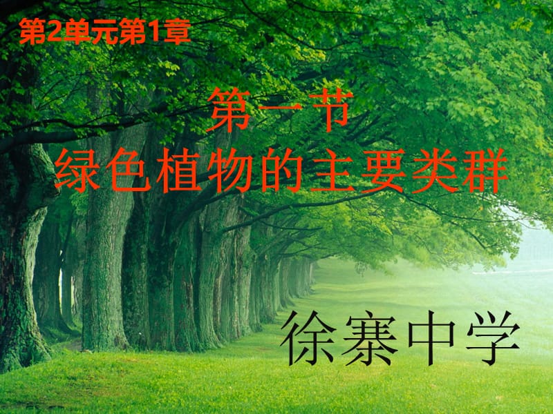 第2单元第1章第1节绿色植物的主要类群徐寨中学.ppt_第1页
