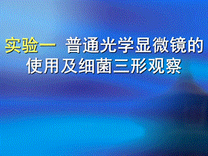 实验一普通光学显微镜的使用及细菌三形观察.ppt