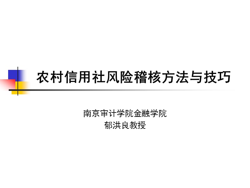 农村信用社风险审计方法和技巧.ppt_第1页