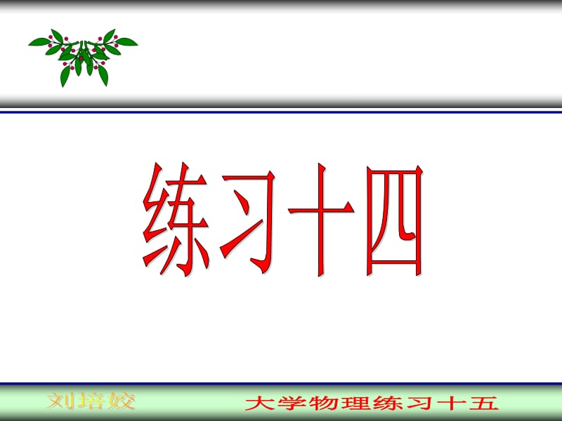 大学物理练习题十四.ppt_第1页