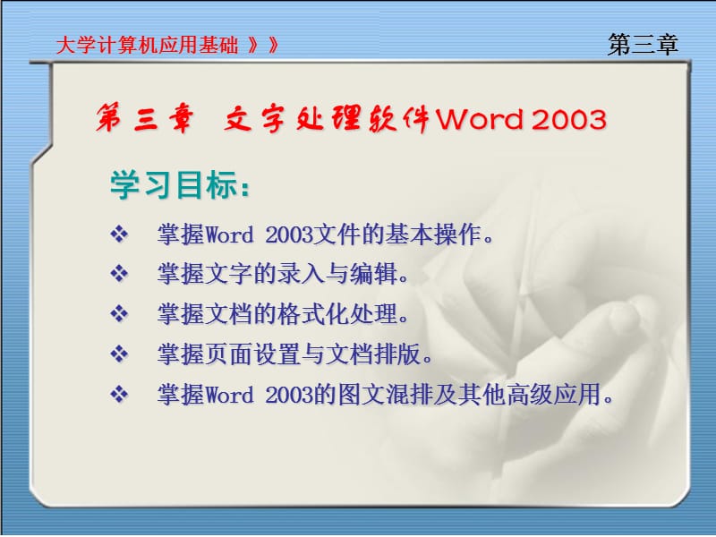 第三章MicrosoftWord2003文字处理软件.ppt_第1页