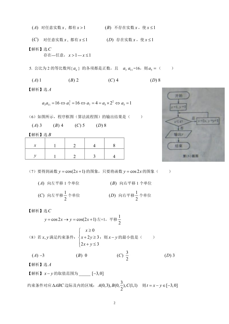 安徽高考试题关文科数学.doc_第2页