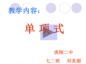 七年级数学上册3.3单项式课件华东师大版.ppt