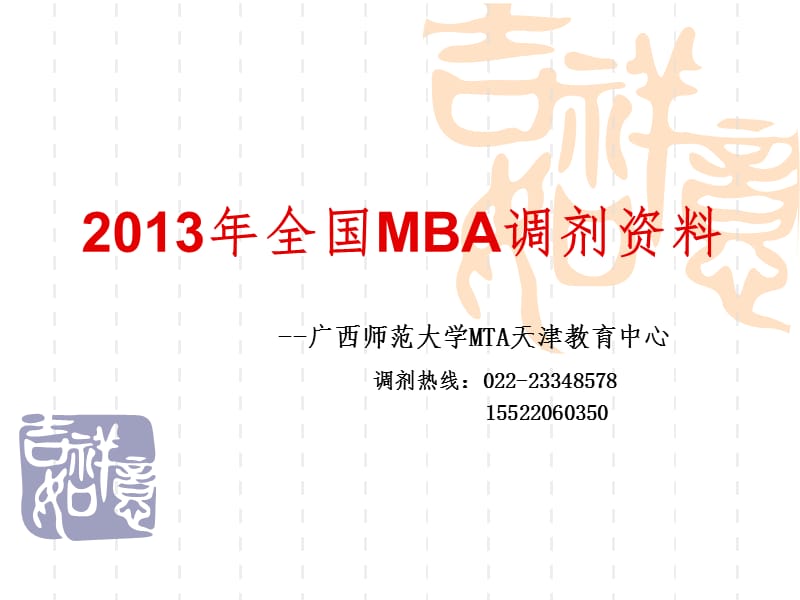 2013年全国MBA调剂资料.ppt_第1页