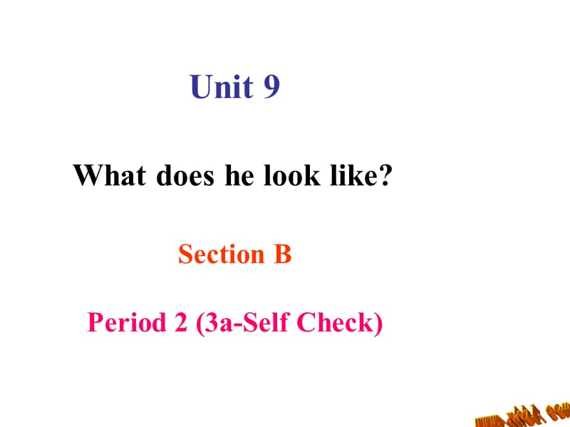 2013年春人教新目标版七年级英语下册_Unit9_What_does_he_look_like？_Section_B_3a--self_check_ppt.ppt_第1页