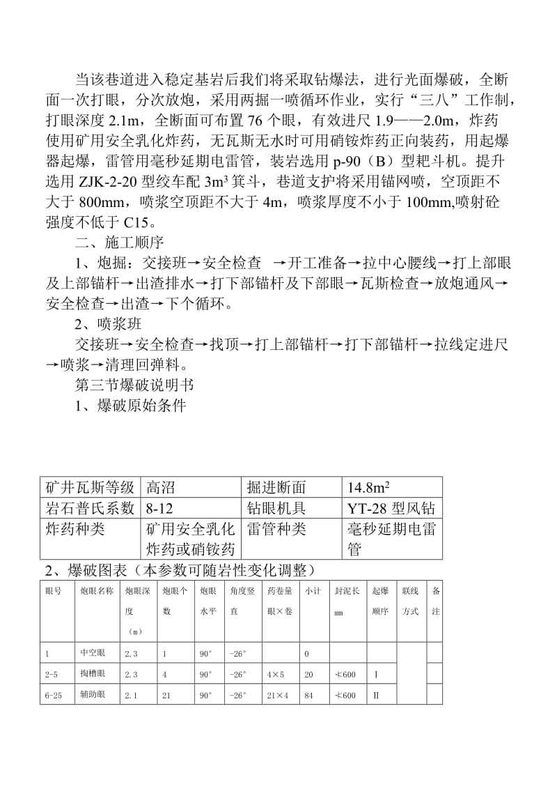 1号斜井基岩段施工作业规程.doc_第2页