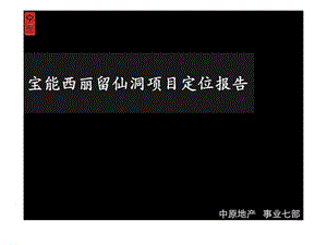 中原_深圳宝能西丽留仙洞住宅项目定位报告前期策划.ppt