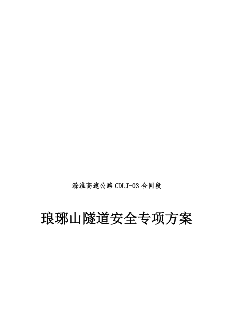 琅琊山隧道安全专项施工方案.doc_第1页