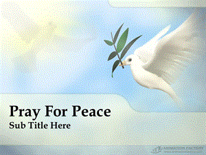 【ppt模板精品】Pray For Peace和平主题PPT模板.ppt