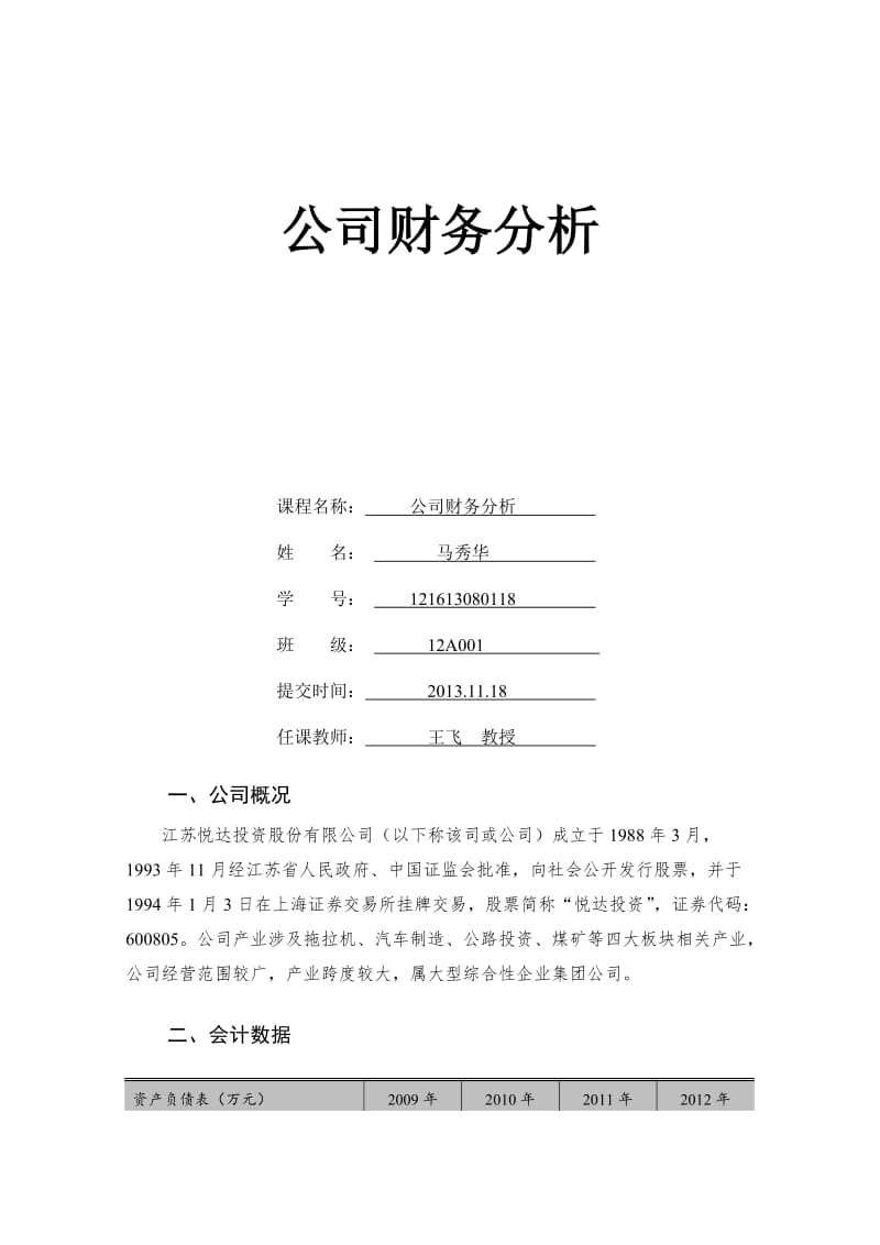 2019财务分析作业版马秀华.doc_第2页