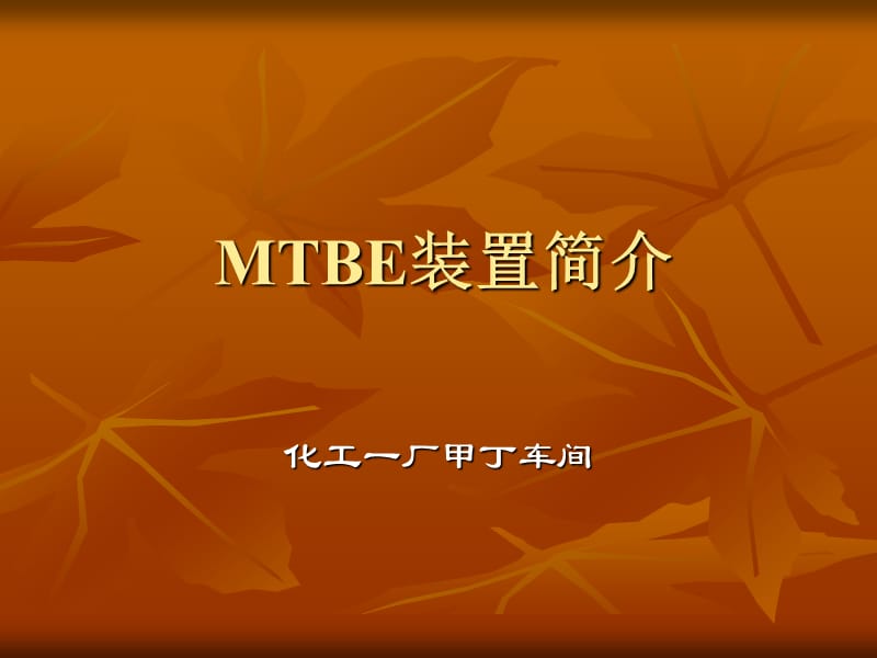 MTBE装置生产原理及工艺流程.ppt_第1页