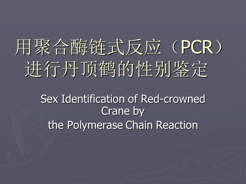 用聚合酶链式反应(PCR)进行丹顶鹤的性别鉴定PPT课件.ppt_第1页