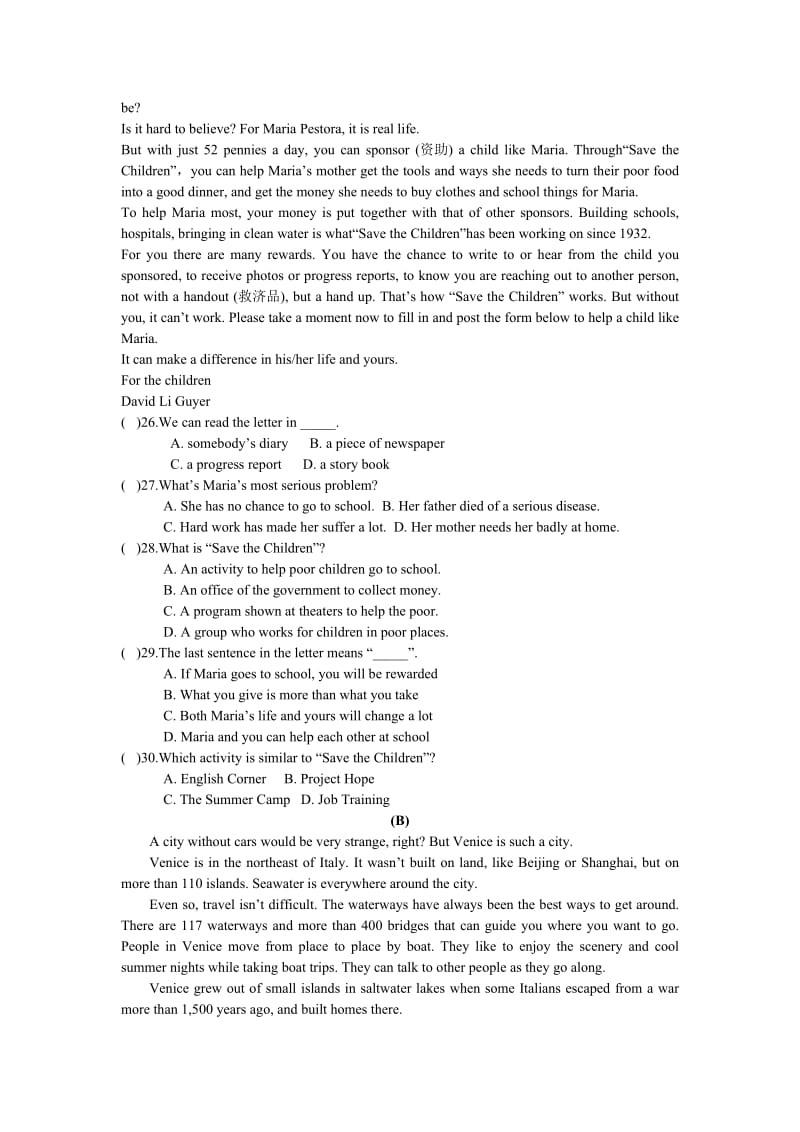 九年级英语月考试题.doc_第3页